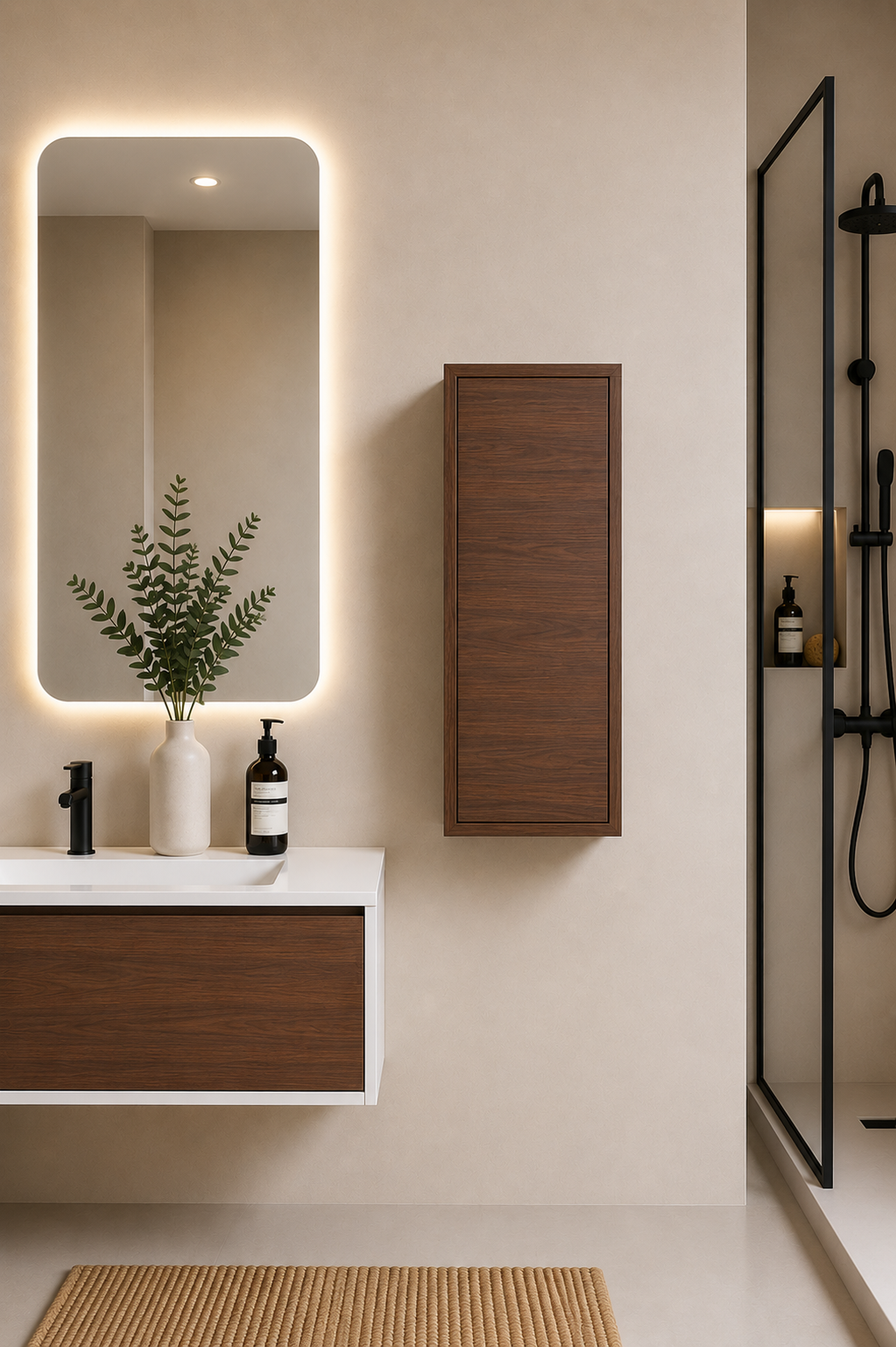 Badezimmerschrank FLORENCIA mit einer Tür 70 cm